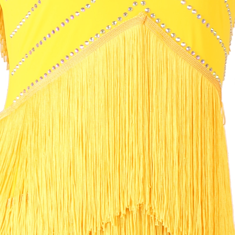 tánc salsa latin tánc ruha strassz rojtos bojt női teljesítmény edzés hosszú ujjú magas spandex tüll 2025 - $149.99 –P6