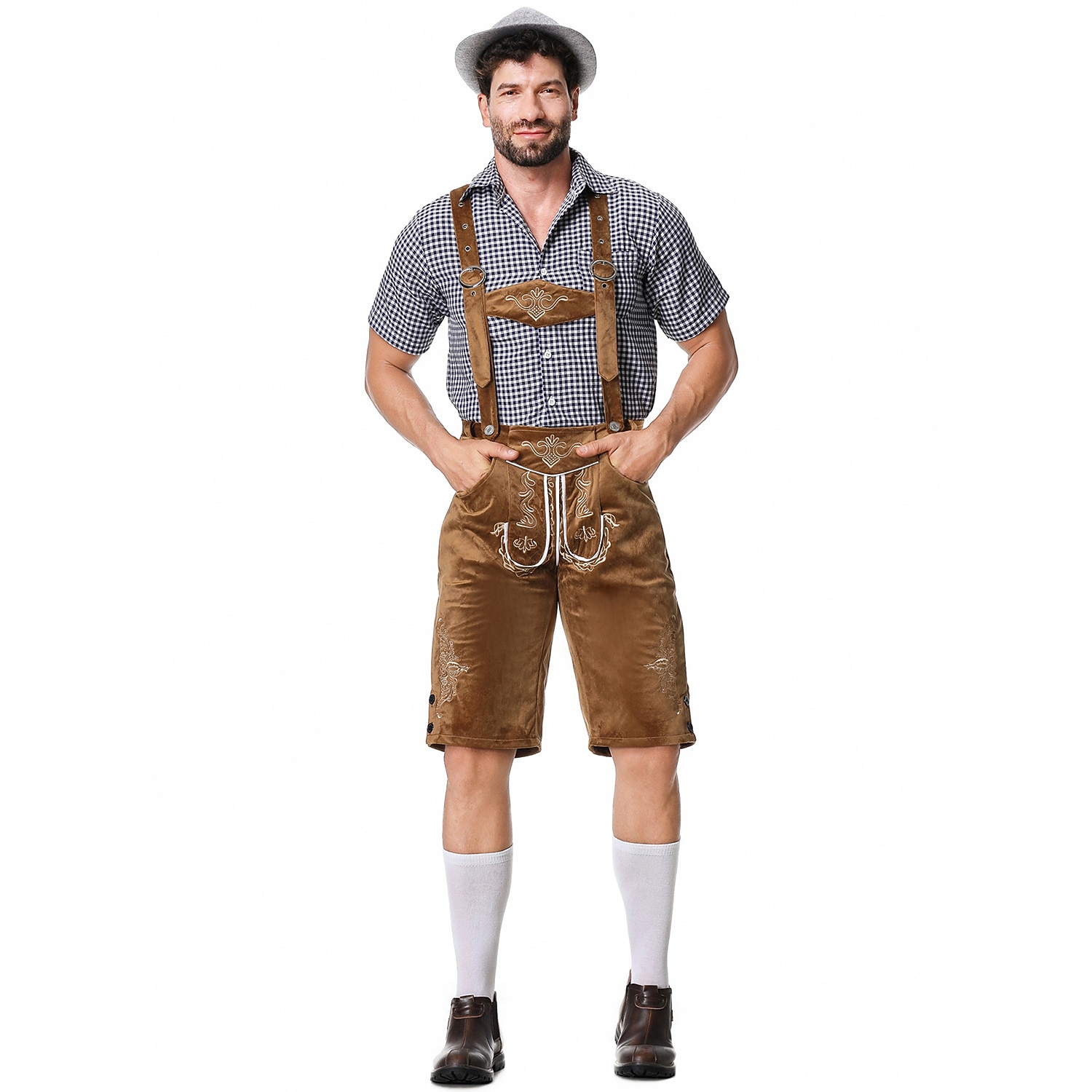 Oktoberfest lederhosen Skjorta Bayersk Bavarian Tyska Ängar Herr Traditionell stil tyg Blus Shorts Hatt 2026 - $66.99 –P11