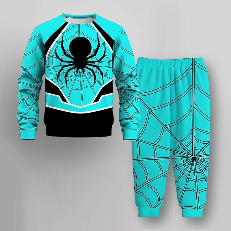Pojkar 3D SPIDER Sweatshirt & Sweatpants Set Set Långärmad 3d-utskrivning Höst Vinter Aktiv Mode Häftig Barn 3-12 år Rund hals Utomhus Semester Gata Normal 2025 - $23.99 –P8
