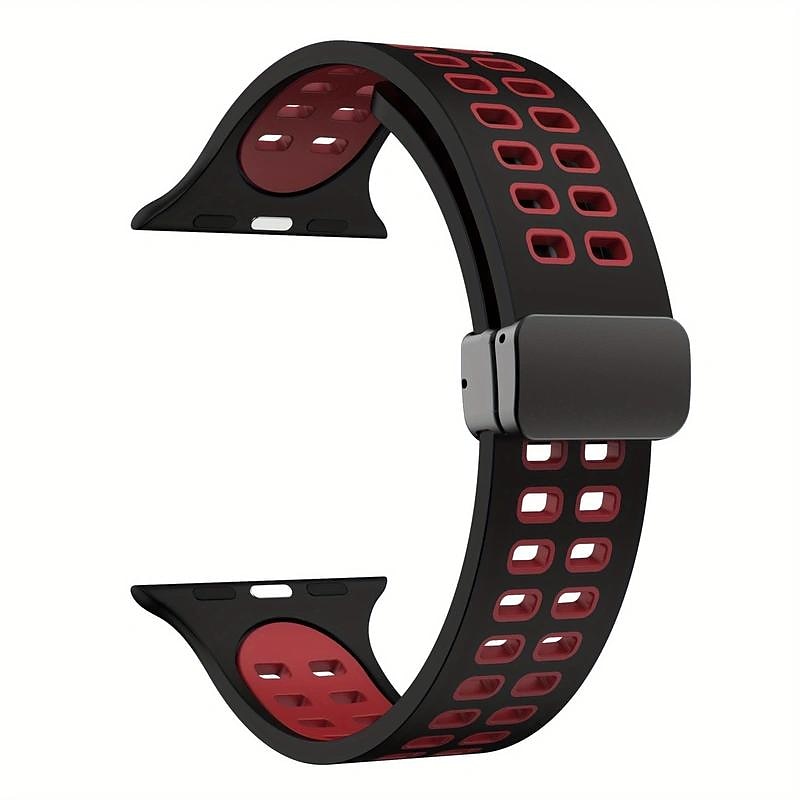 Bracelets de montre intelligente pour Apple Watch 44 mm 40 mm 49 mm 38 mm 45 mm 41 mm 42 mm bracelet en silicone bicolore sport pour femme + bracelet de remplacement à fermoir en D magnétique pour de 2025 ? $13.99 –P10