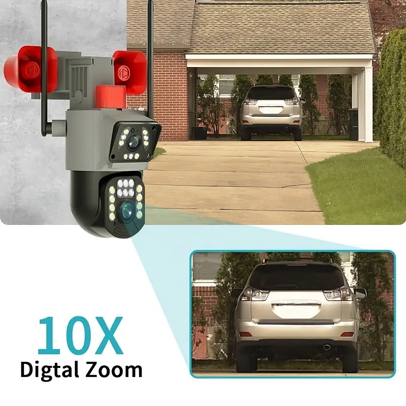 EVKVO 5MP Dual Lens Wireless Security Cameras 10X Digital Zoom Color Night Vision 2-way Audio PTZ Remote Control Auto Tracking Preset Points & Cruise Functions For Home Security 2025 - $91.99 –P8