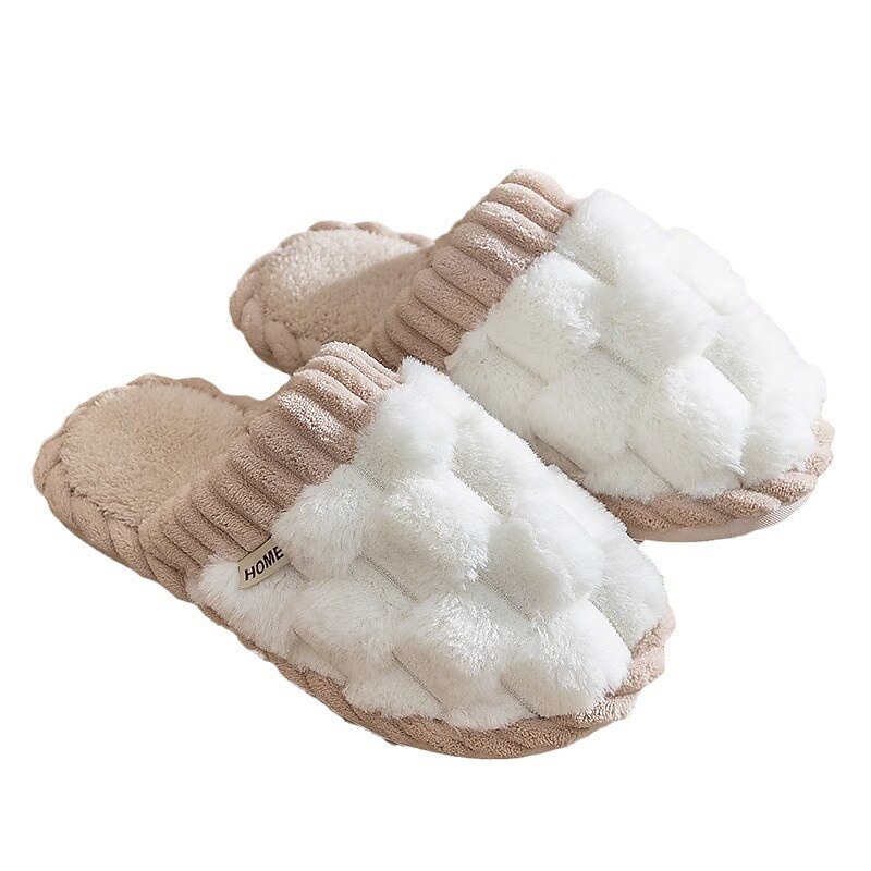 chinelos femininos rosa felpudos, sapatos confortáveis para casa com cabedal de malha e forro de pelúcia para conforto no inverno de 2025 por $18.99 –P3