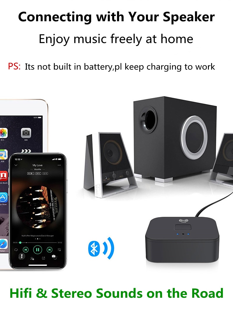 Приемник vaorlo nfc, адаптер Bluetooth 5,0 с разъемом 3,5 мм aux для автомобильного комплекта, динамик и наушники, беспроводной приемник, стерео музыка 2025 - $22.99 –P6
