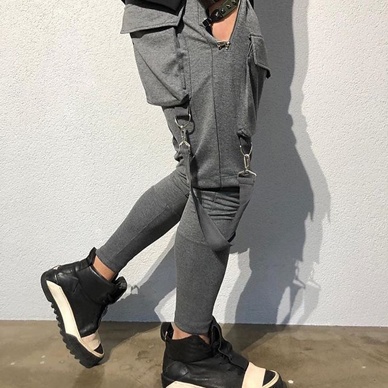 Per uomo Pantaloni cargo Abbigliamento tecnico Tasche Liscio Comfort Traspirante Esterno Giornaliero Per uscire Di tendenza Informale Nero Rosso del 2026 a $31.99 –P8