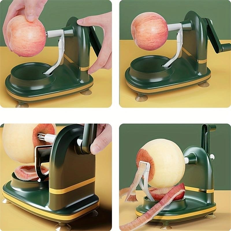 pelapatate rotante automatico per frutta, tagliamele con lame in acciaio inox con affettamele, gadget da cucina del 2025 a $25.99 –P8