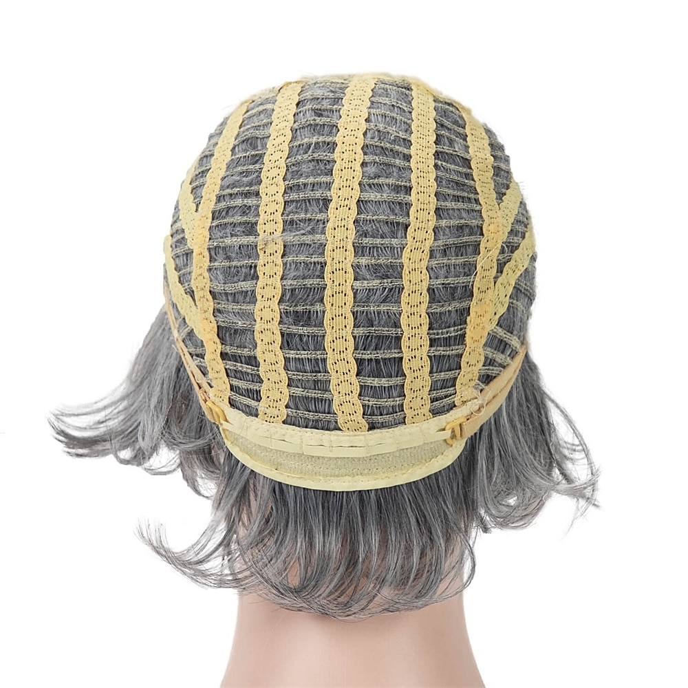 Short Grey Pixie Cut Wigs for Women layered Synthetic Hair Mixed Gray Wig with White Bangs Natural Wavy Wigs for Old Lady 2025 - $24.99 –P18