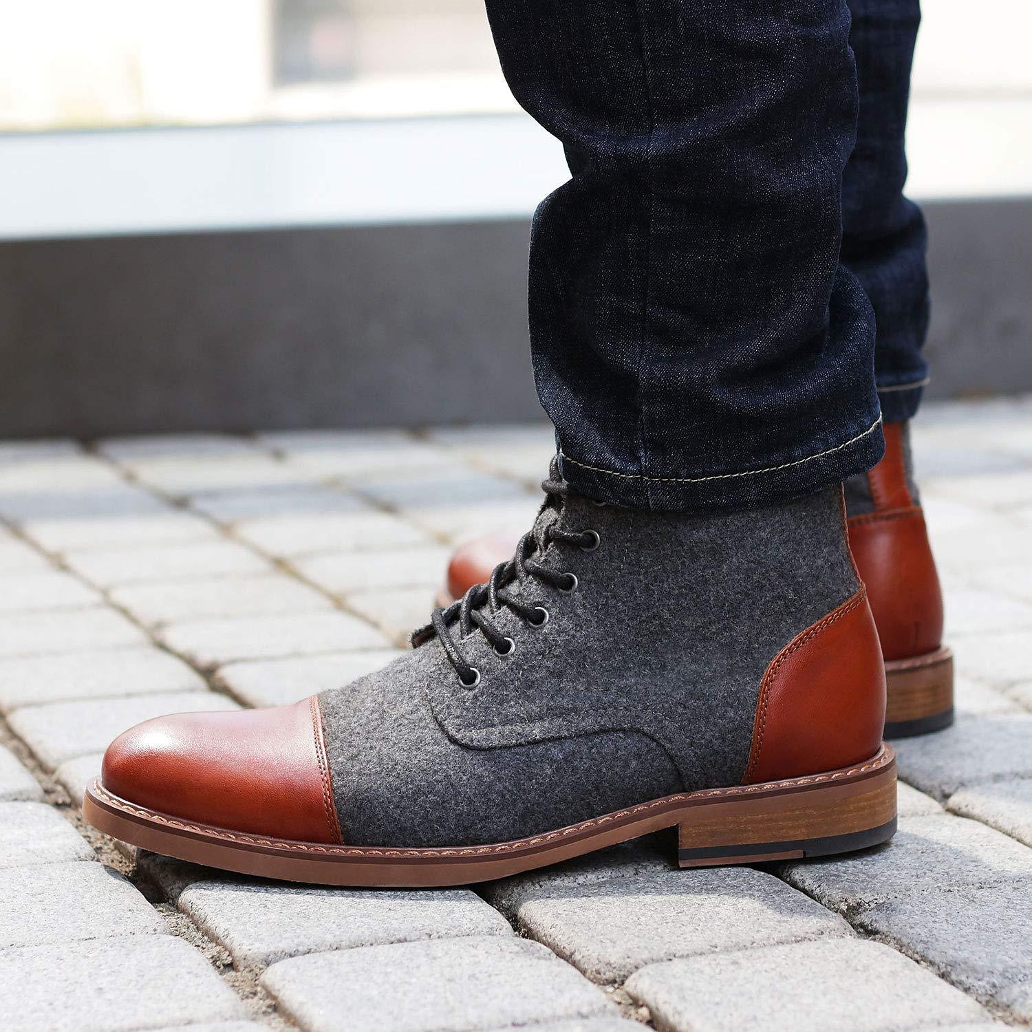 Herren Stiefel Bullock Schuhe Abendschuhe Wanderschuhe Brautkleider schlicht Täglich Leder Komfortabel Stiefeletten / Stiefeletten Halbschuhe Dunkelbraun Schwarz Hell Gray Frühling Herbst 2025 - $59.99 –P3