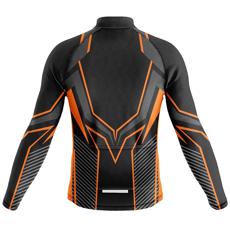 Herren Radtrikot Grafik Geometrisch Langarm Fahhrad Oberteil mit 3 Gesäßtaschen Mountainbike MTB Straßenradsport Schnelltrocknend Reflektierende Streifen Rückentasche Feuchtigkeitsableitend Sport 2025 - $34.99 –P7
