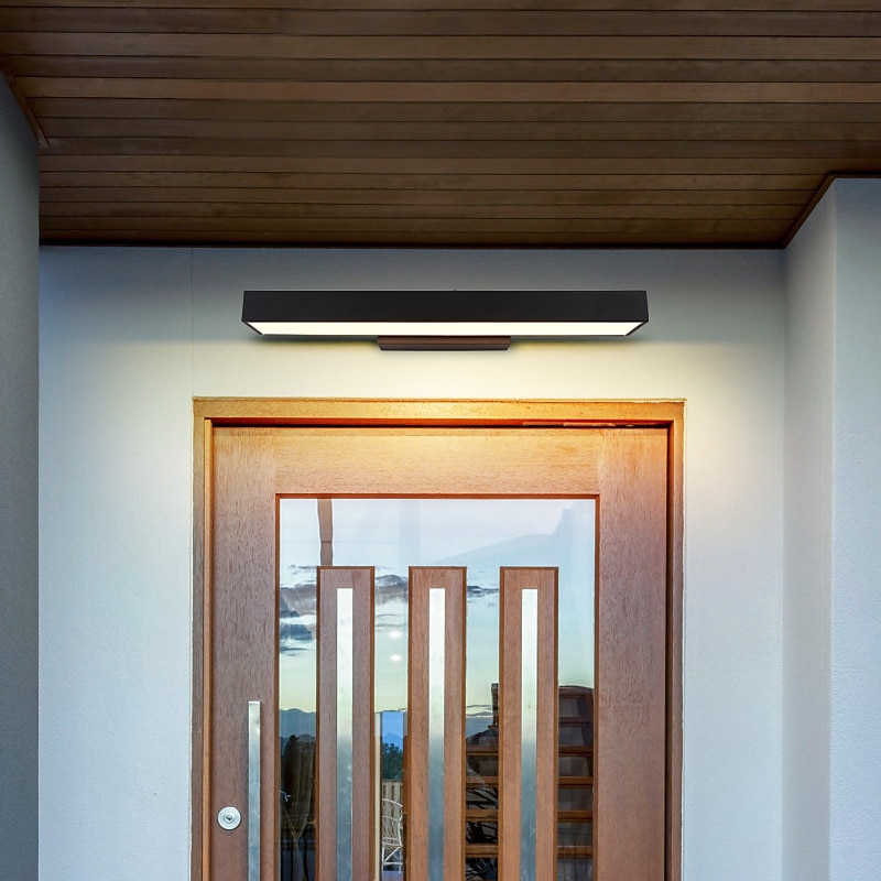 led vägglampa belysningsarmatur antik vägglampa ip65 liner design utvändig vattentät rostsäker aluminium vägglampa lykta innergård trädgård balkong villa dekorativa lampor 110-240v 2026 - $230.59 –P1