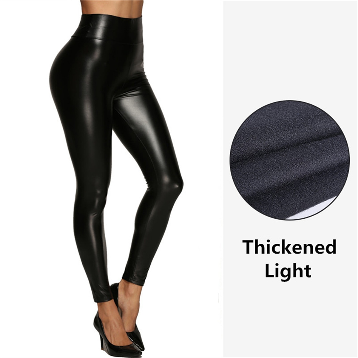 Women's Leggings Fashion Streetwear Sexy Ankle-Length High Waist Solid Color High Cut Windproof Soft Comfortable Micro-elastic Outdoor Party Street navy blue light dark green light black matte velvet 2025 - $22.99 –P3