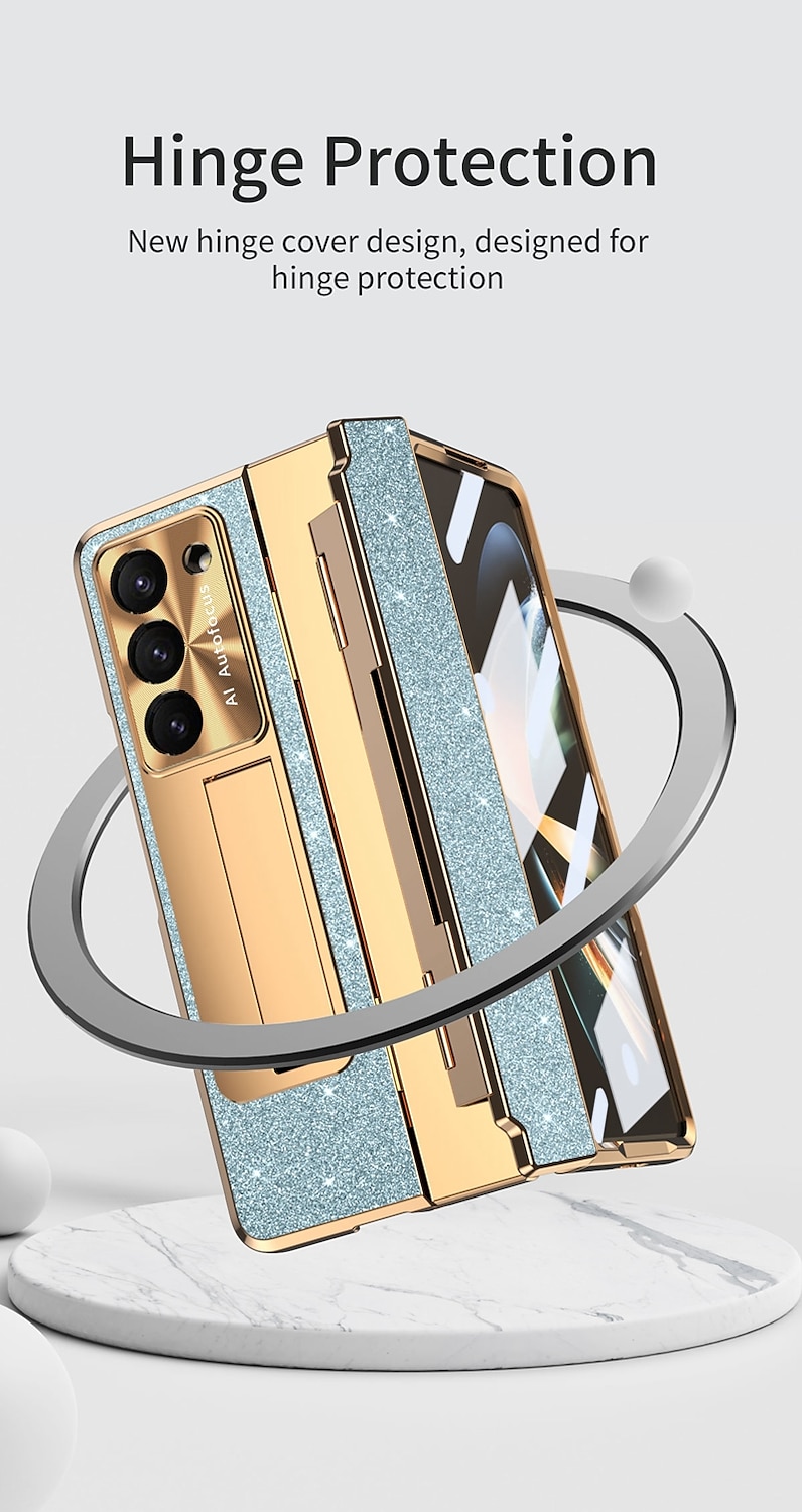 Чехол для телефона для Samsung Galaxy Z Fold 6 Z Fold 5 Z Fold 4 Z Fold 3 с поддержкой MagSafe с подставкой с защитой экрана поддержка беспроводной зарядки PC PU кожа 2025 - $32.99 –P5