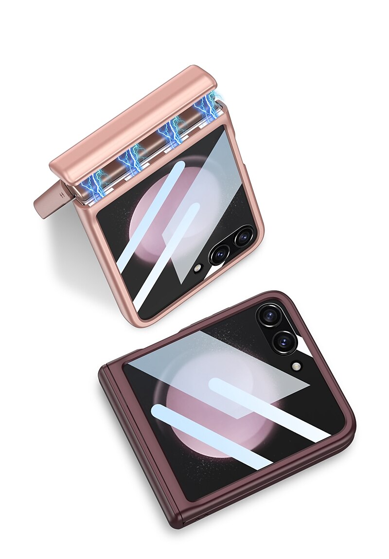 Phone Case For Samsung Galaxy Z Flip 7 Z Flip 6 Z Flip 5 Back Cover with Screen Protector Magnetic Ultra Thin PC 2025 - $28.99 –P12