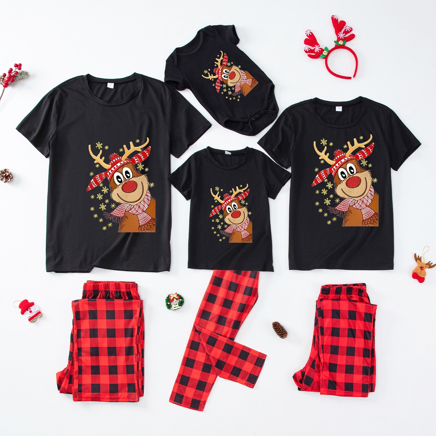 Family Christmas Family Pajamas Pajamas Graphic Plaid Pajamas Cute Christmas Pajamas School Print Colorblock Black White Long Sleeve Mommy And Me Outfits Active Matching Outfits 2026 - $16.49 –P11