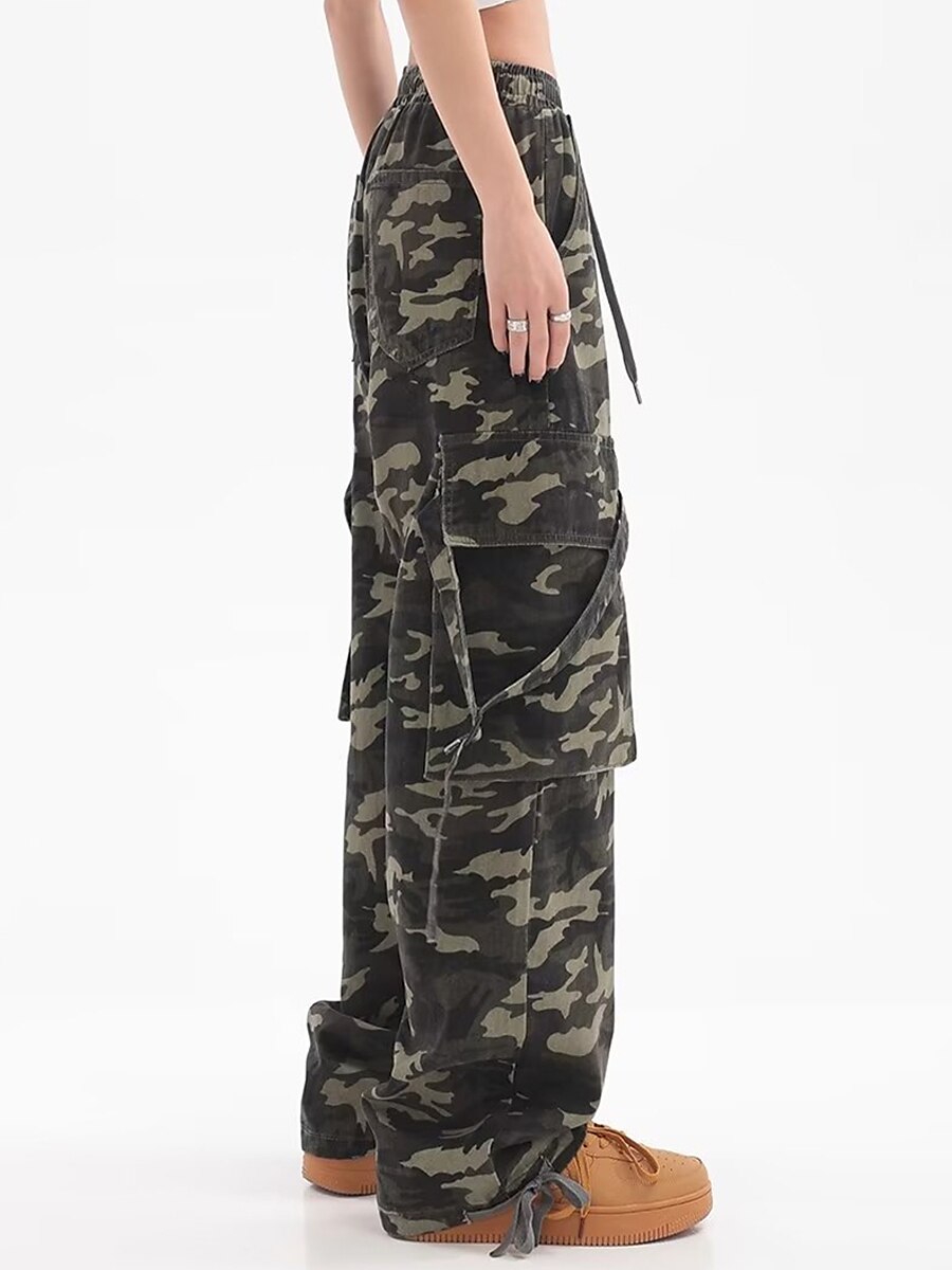 Women‘s Cargo Camo Camouflage Pants Pants Trousers Full Length Fashion Streetwear Street Daily Grey Green M L Fall Winter 2023 - US $32.99 –P18