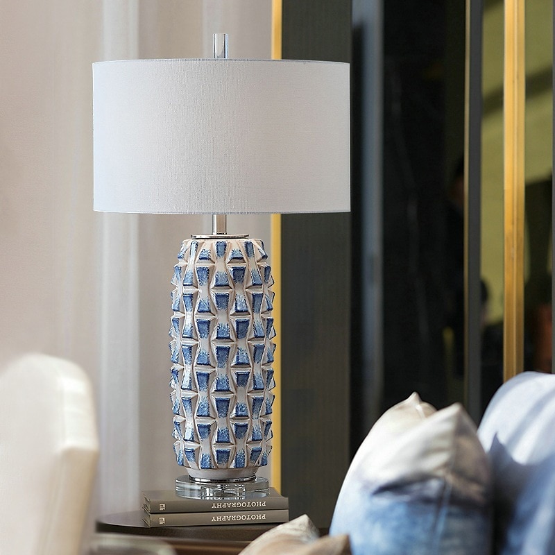 lampada da tavolo lampade da comodino in ceramica con paralume in tessuto e base in vetro lampade da comodino semplicità retrò per home office bar ristorante lampada da comodino lampada da tavolo del 2025 a $693.79 –P2