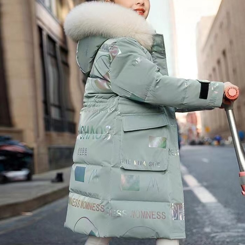 Barn Flickor Ner Pufferjacka för barn Aktiv Dragkedja Skola Täcka Ytterkläder 4-13 år Vinter Leopardlila leopardmönstrat*grönt Leopardmönstrat*rosa 2025 - $49.99 –P15