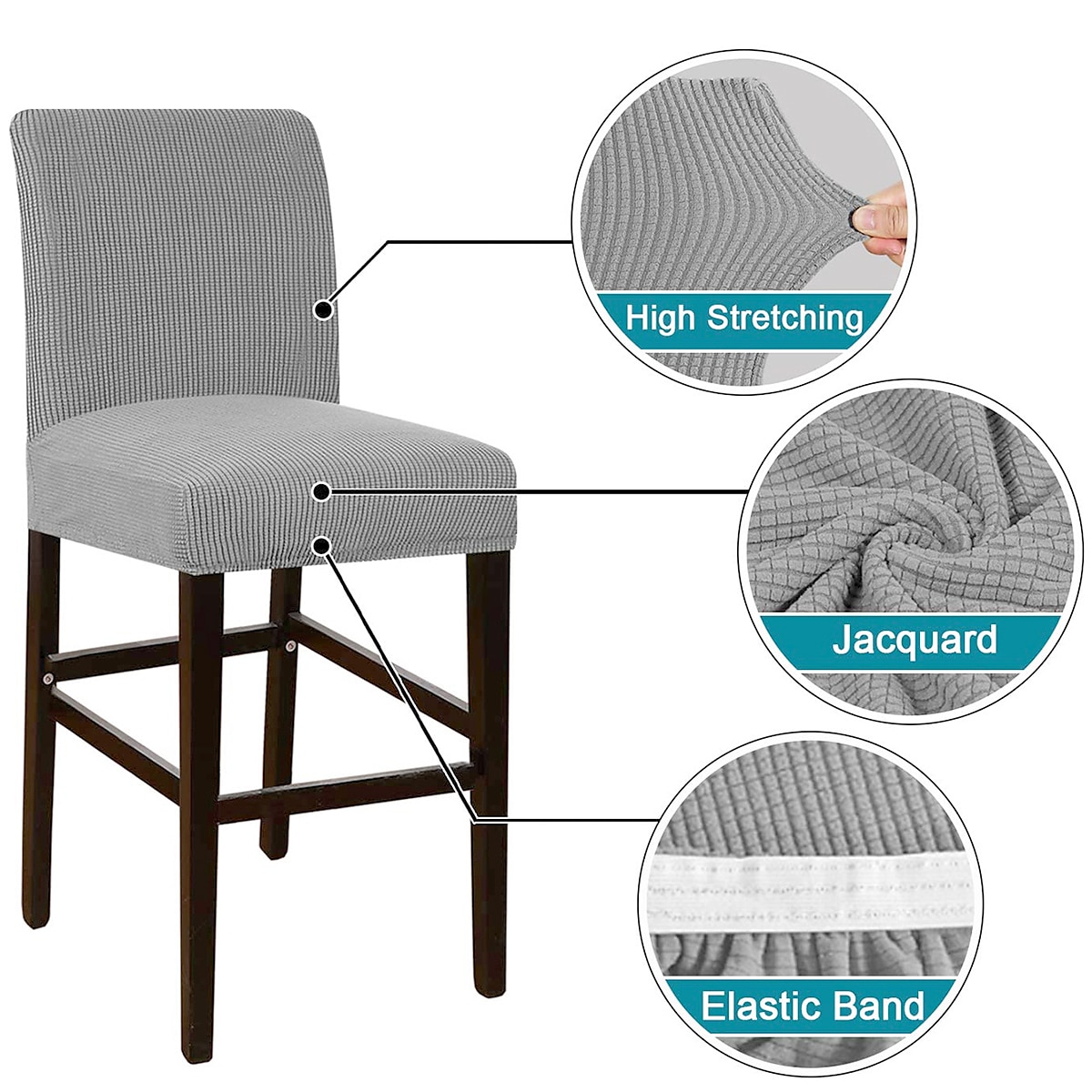 husă scaun de bar stretch scaun de bar husă scaun pub roșu visiniu negru pentru sufragerie cafenea scaun bar husă mobilă detașabilă husă scaun țesătură jacquard cu fund elastic 2025 - $12.49 –P11