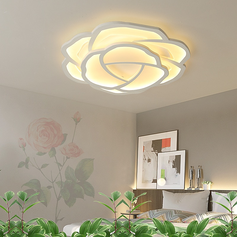 led plafondlamp dimbaar bloemontwerp moderne metalen hangende kroonluchter licht led hanglamp creatieve hangende plafondlamp in wit voor woonkamer restaurant bar 110-240v 2025 - $273.49 –P3