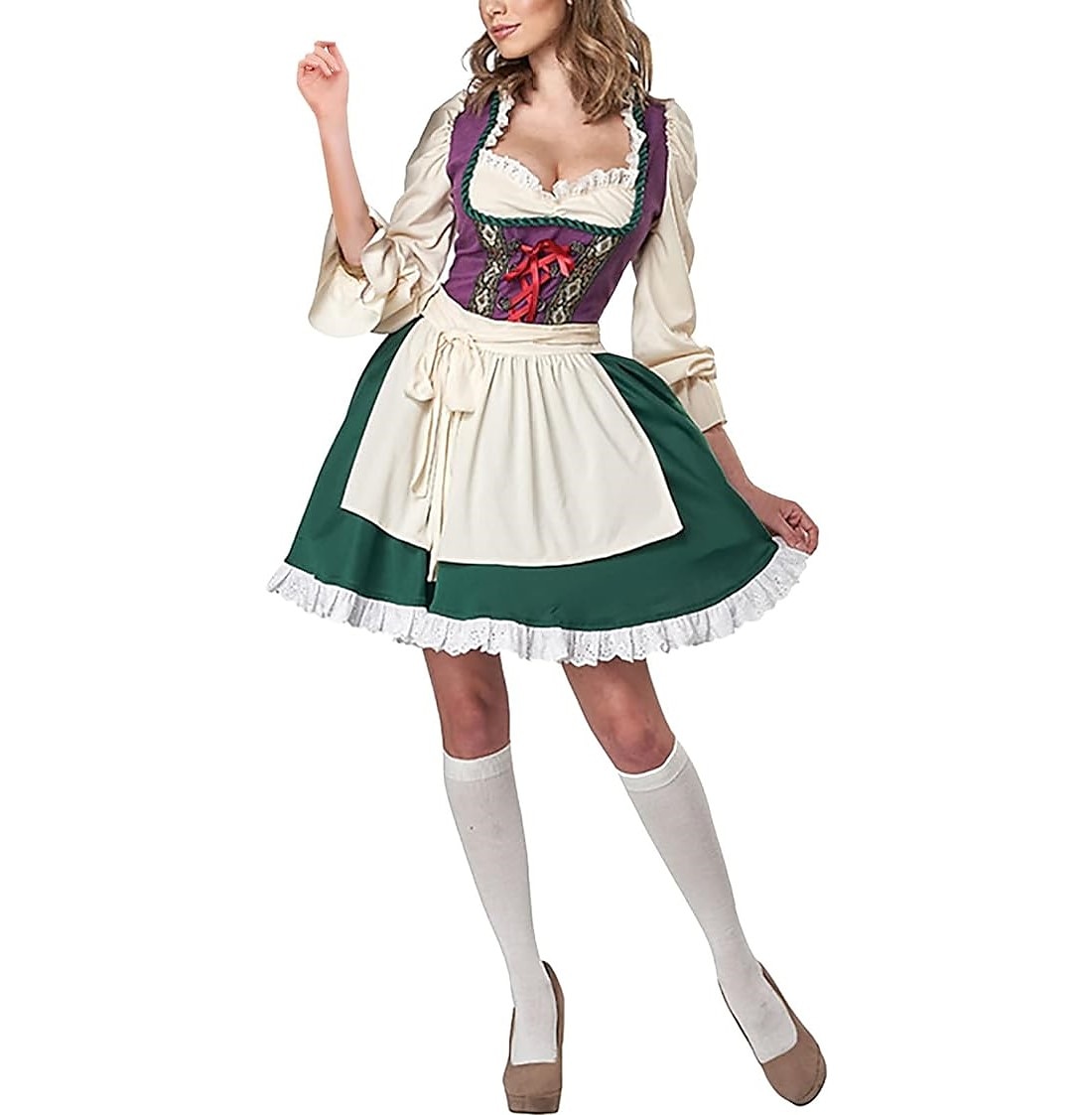 Oktoberfest Dirndl Trachtenkleader Oktoberfest / Bere bavareză Wiesn Stil tradițional Pajiști Pentru femei Pânză în stil tradițional Rochie Șorț 2025 - $43.99 –P2