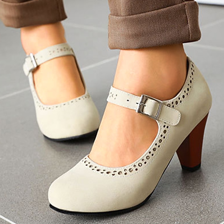 Women's Vintage Brown Mary Jane Pumps with Buckle Strap and Block Heel - Perfect for Office and Casual Wear 2025 - $54.99 –P3