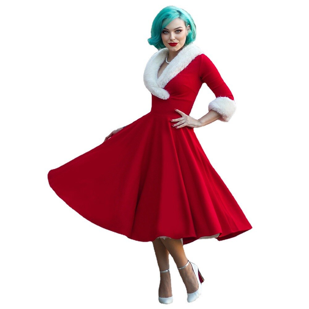 julenissen Mrs.Claus Fancy julekjole Dame Jul Nytt År julaften Jul Voksne Jul Nyttårsaften Kjole 2025 - $40.99 –P7