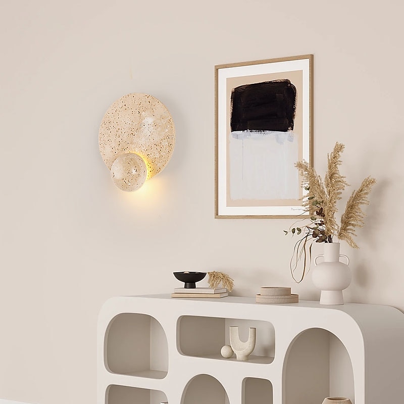 lampade da parete in pietra design rotondo a parete, moderne lampade da parete a led per interni con 3 luminosità, lampade da parete per camera da letto soggiorno corridoio cucina 110-240v del 2025 a $149.99 –P6