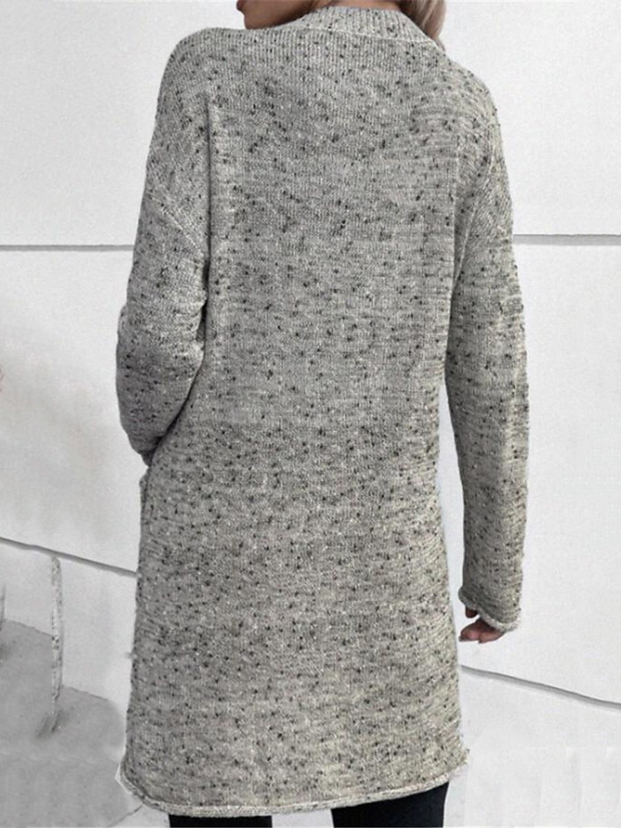 Women's Sweater Dress Jumper Dress Winter Dress Mini Dress Warm Pure Color Outdoor Casual Daily Going out Lapel Long Sleeve Pocket 2023 Regular Fit Gray S M L XL XXL 3XL 2023 - US $34.99 –P2