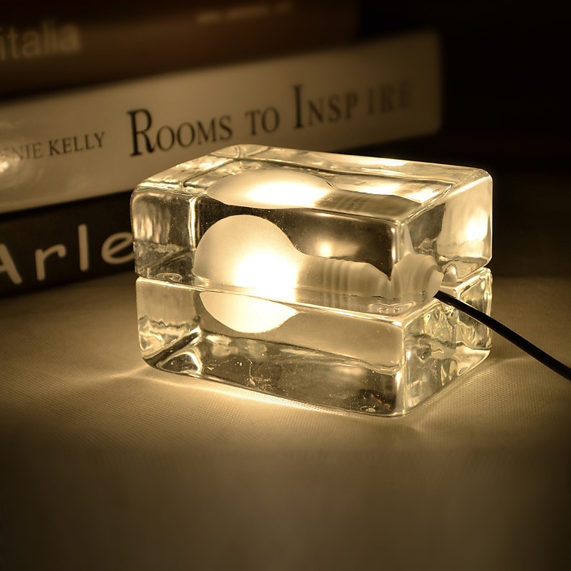 Glass Ice Cube Touch Dimmer Table Lamp Bedside Bedroom Study Office Desk Light Warm White110-240V 2025 - $109.99 –P2