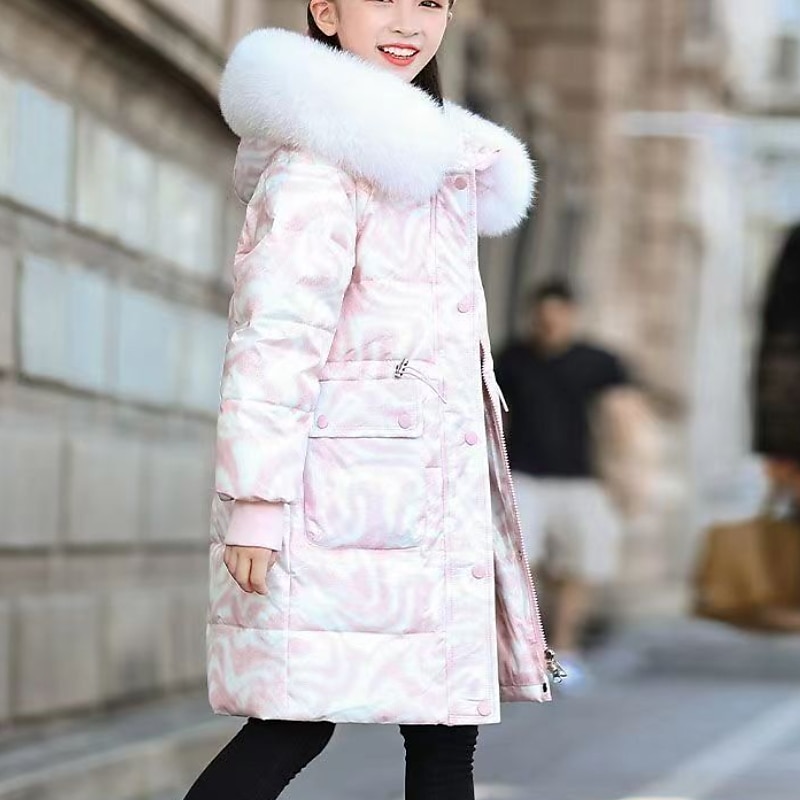 Barn Flickor Ner Pufferjacka för barn Aktiv Dragkedja Skola Täcka Ytterkläder 4-13 år Vinter Leopardlila leopardmönstrat*grönt Leopardmönstrat*rosa 2025 - $49.99 –P5