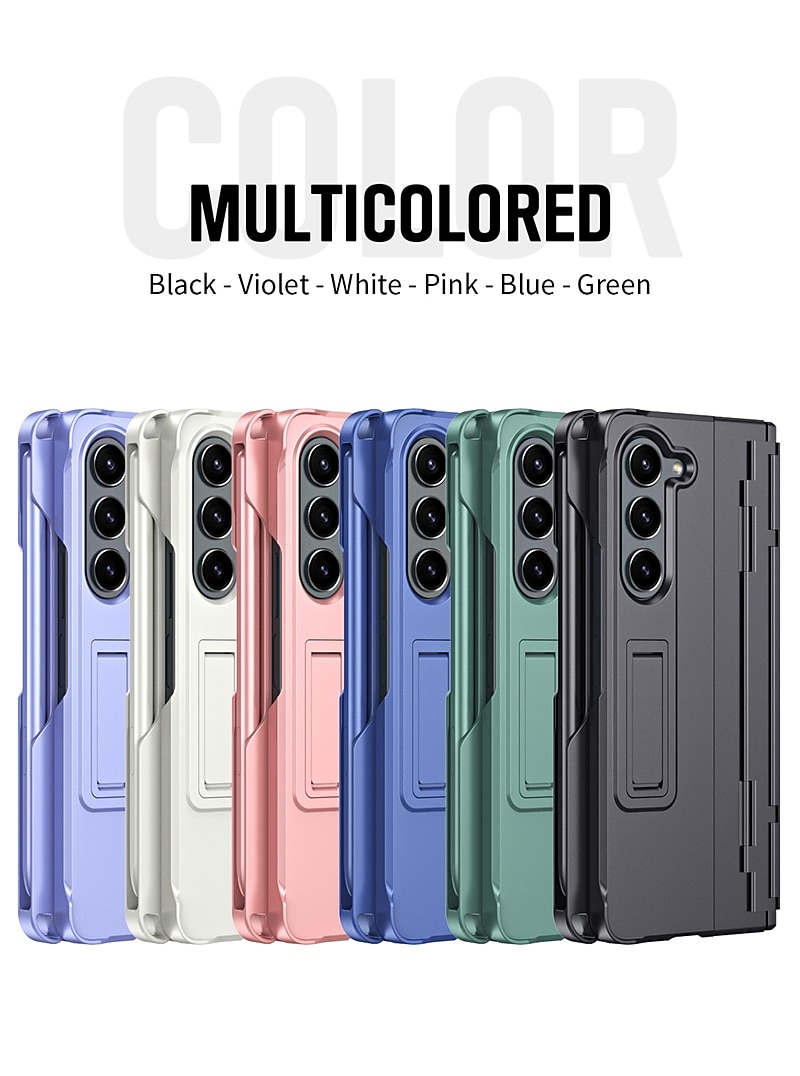 Phone Case For Samsung Galaxy Z Fold 6 Z Fold 5 Z Fold 4 Z Fold 3 Back Cover with Stand Holder with Screen Protector Magnetic Solid Color PC 2026 - $28.99 –P1