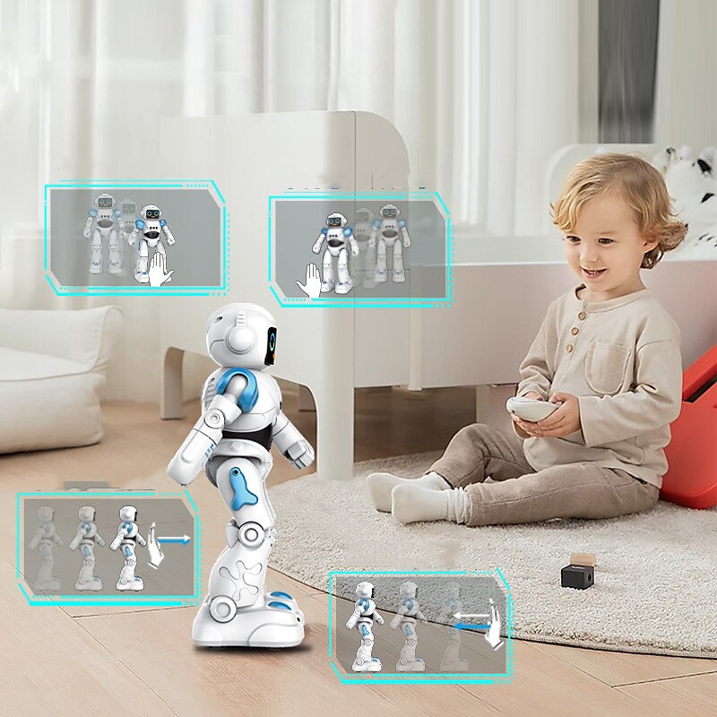 r28 robot intelligente programmazione del dialogo vocale emoticon tocco danza rilevamento dei gesti telecomando giocattolo multifunzionale del 2025 a $58.99 –P3
