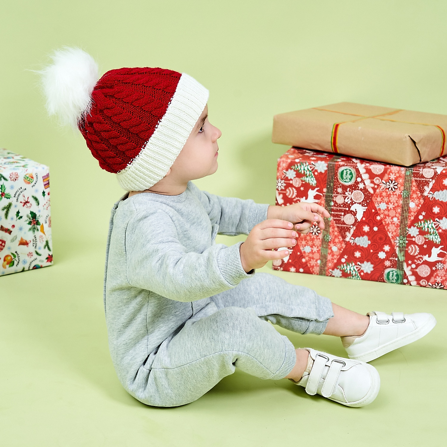 Ježíšek Klobouky Vánoční klobouk Santa čepice Chlapecké Dívčí Vánoce Nový rok Štědrý večer Vánoce Klobouk 2025 - $13.99 –P2