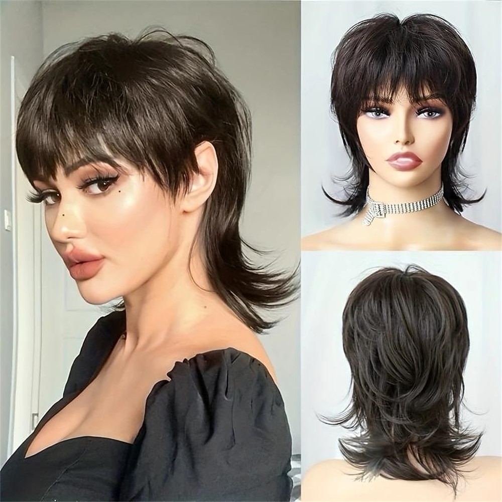 korte blonde pruik shaggy gelaagde jaren 80 mul pruik pixie-cut pruik met pony krullend synthetisch natuurlijk nep haar vervangende pruiken voor vrouwen dagelijks feest cosplay kostuum gebruik 2026 - $17.49 –P7