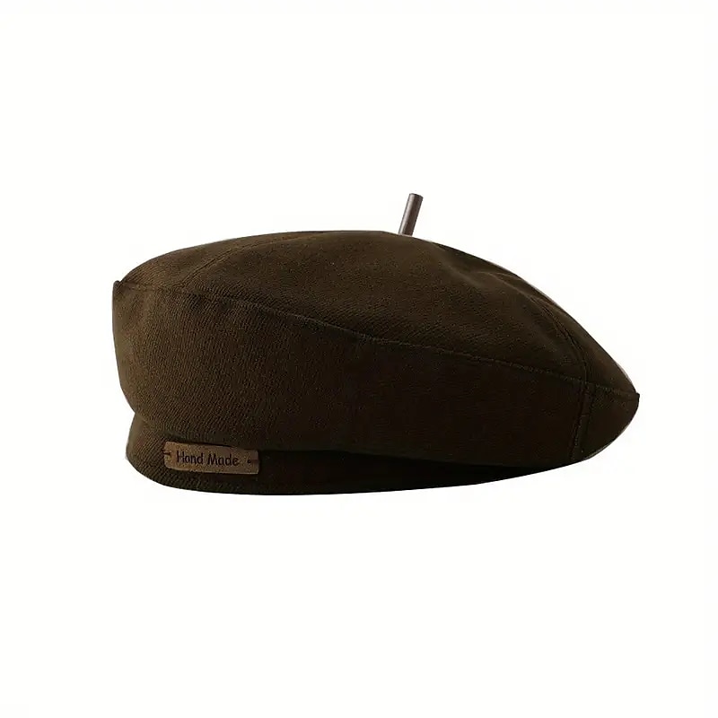 1 stk trendy tilfeldig brun britisk beret med bokstav lappet for kvinner høst vinter maler fedorahatt 2025 - $21.99 –P9