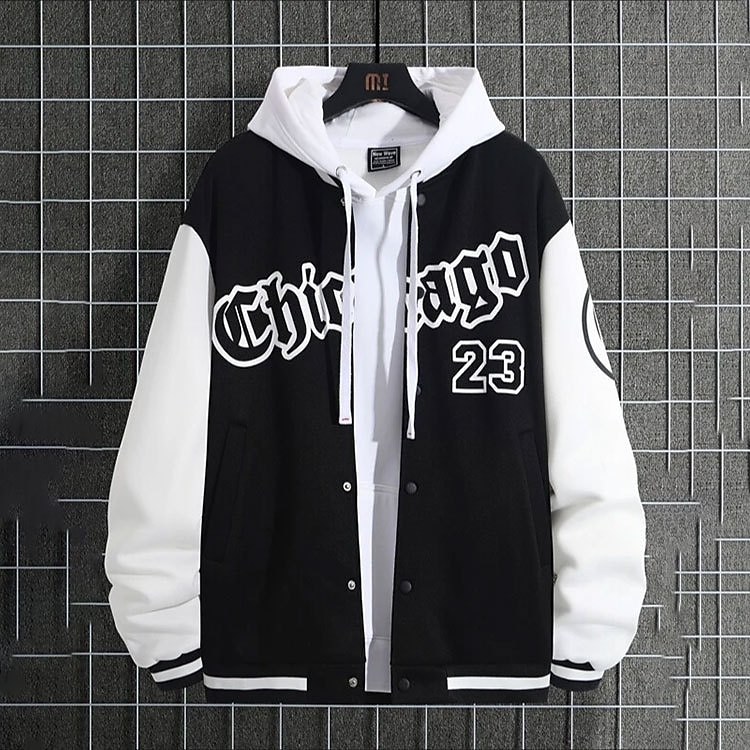 Voor heren Bomberjack Overgangsjack Varsity-jas Buiten Vakantie Warm Knop Zak Herfst Winter Kleurenblok Modieus Streetwear Opstaande boord Normaal Appel Groen Zwart Bordeaux Bruin Groen Jacks 2025 - $28.99 –P1