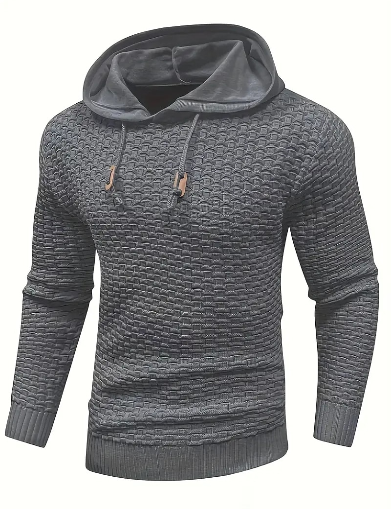 Per uomo Pullover Maglione A coste Maglia Standard A cordoncino Classico Liscio Con cappuccio Contemporaneo moderno Ufficio Da tutti i giorni Abbigliamento Inverno Nero Beige M L XL del 2026 a $19.99 –P1