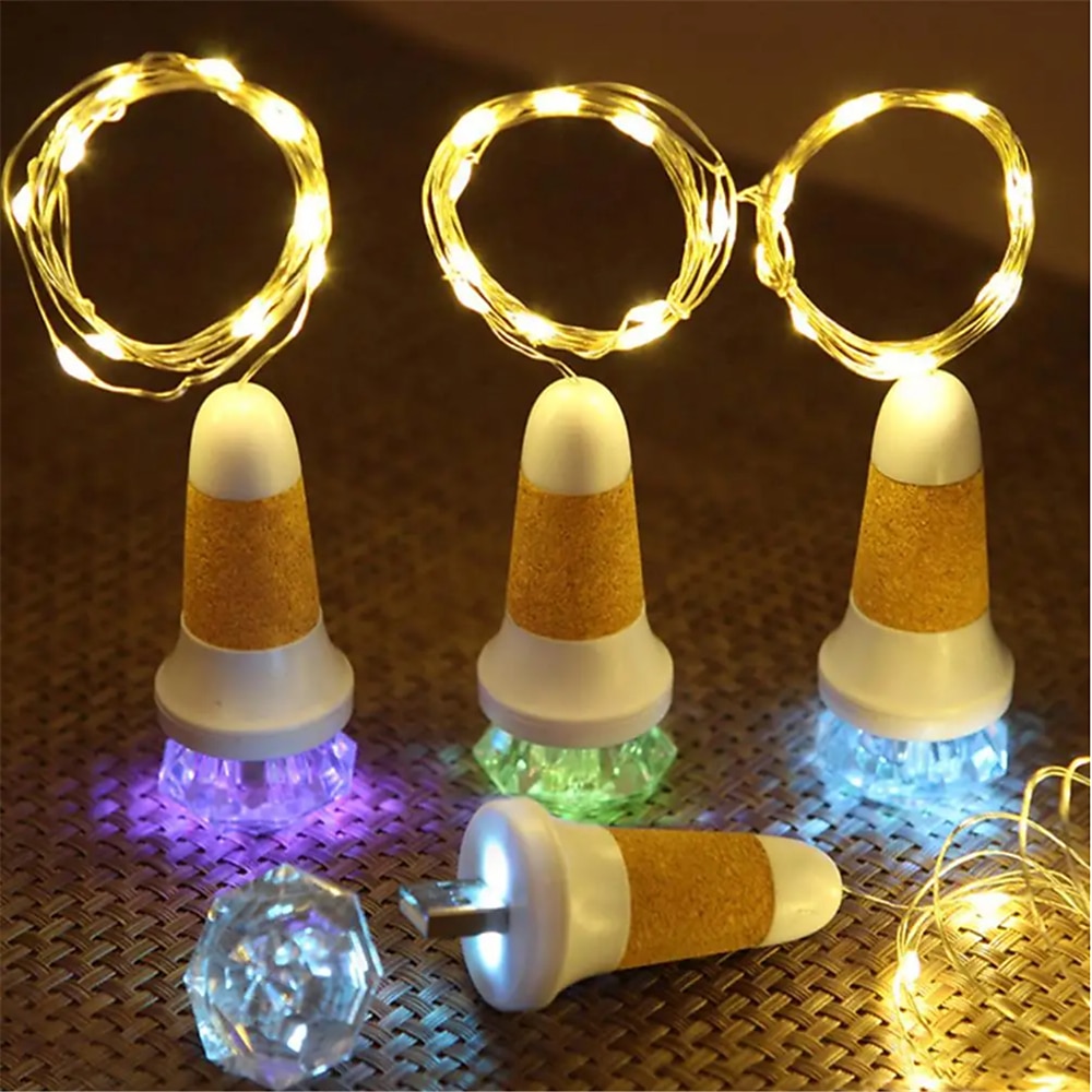 USB Rechargeable Diamond Cork Light String LED Copper Wire Light Holiday Decoration Light Christmas Atmosphere Light LED Light String Decoration Light 2025 - $17.99 –P1