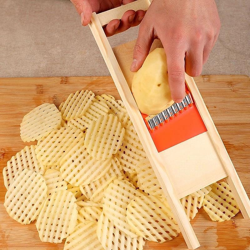 Cortadora de patatas, corte de patatas, rejilla de artefacto, rejilla para limpiar, cuchillo, cortador de verduras, cuchillo ondulado, corte de flor, cuchillo, accesorios 2025 - $8.99 -P1