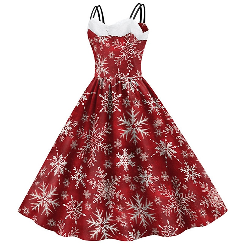 julenissen Mrs.Claus Fancy julekjole Dame Jul Maskerade julaften 1950-tallet Voksne Fest Jul Kjole 2025 - $29.99 –P8