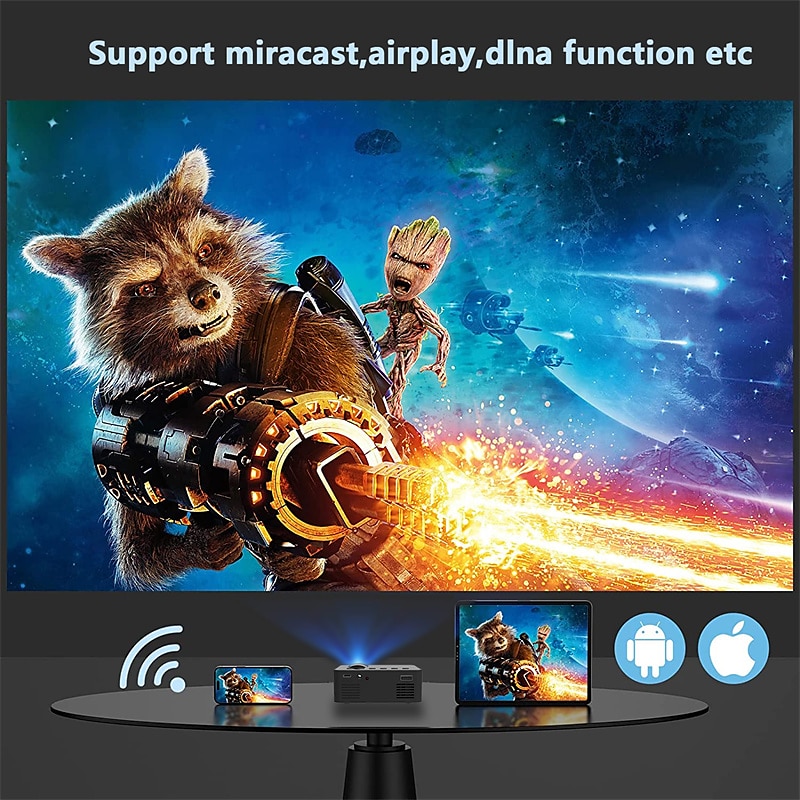 YT100 Mini Projector Wireless WIFI Display Screen Mirror with iOS and Android Smartphones Support USB Input Pocket Projector for Classic Movie Kids Animation 2025 - $63.99 –P4