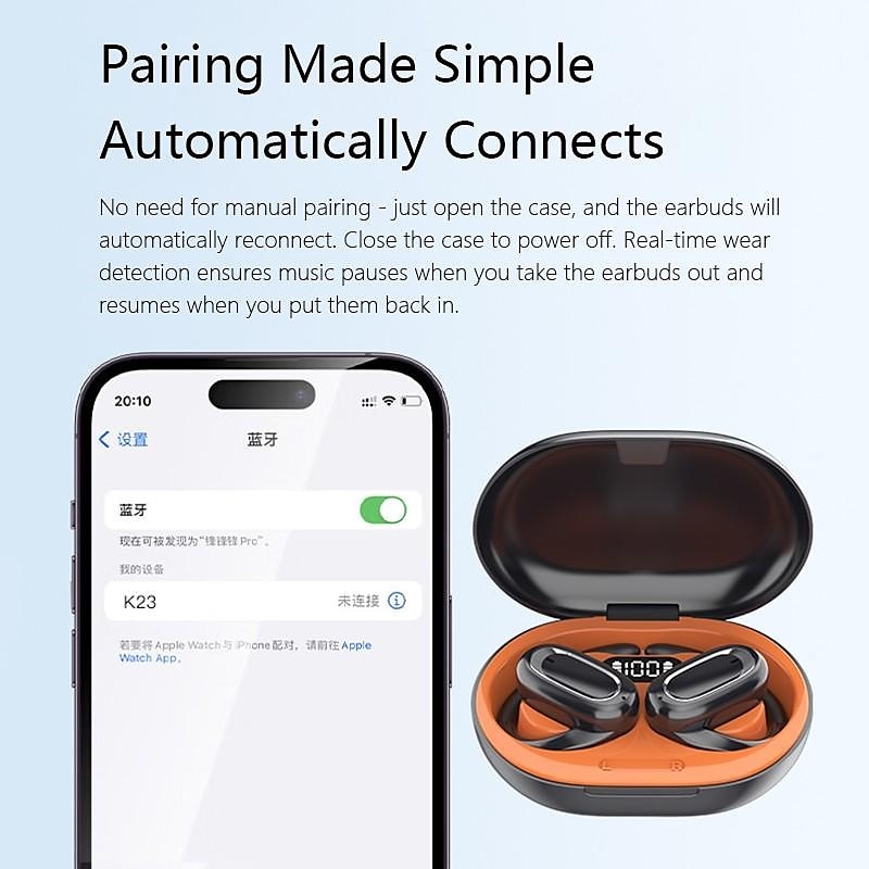 OWS Wireless Bluetooth Earbuds Sport Earhook Headset Touch Control Over Ear Headphones with Charging Case 2025 - $22.99 –P4