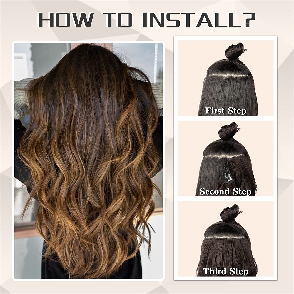 Synthetische uitbreidingen Klemmen Synthetisch haar Lang Haarextensies Clip-in 4 stuks Zacht Hittebestendig Pluizig Dames 2025 - $18.49 –P5