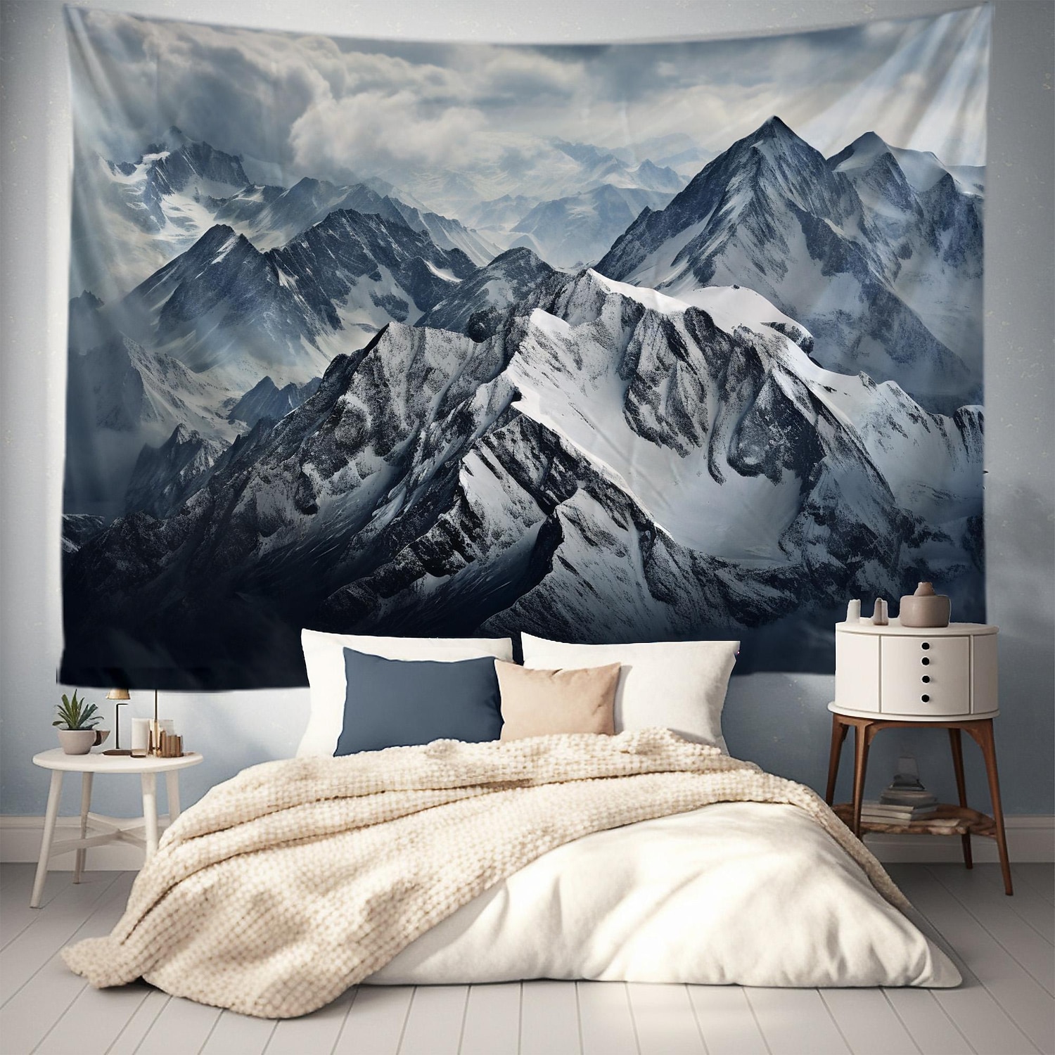 Tapiz colgante de montaña nevada, arte de pared, tapiz grande, decoración mural, fotografía, telón de fondo, manta, cortina, decoración para el hogar, dormitorio y sala de estar 2026 - $20.99 –P5