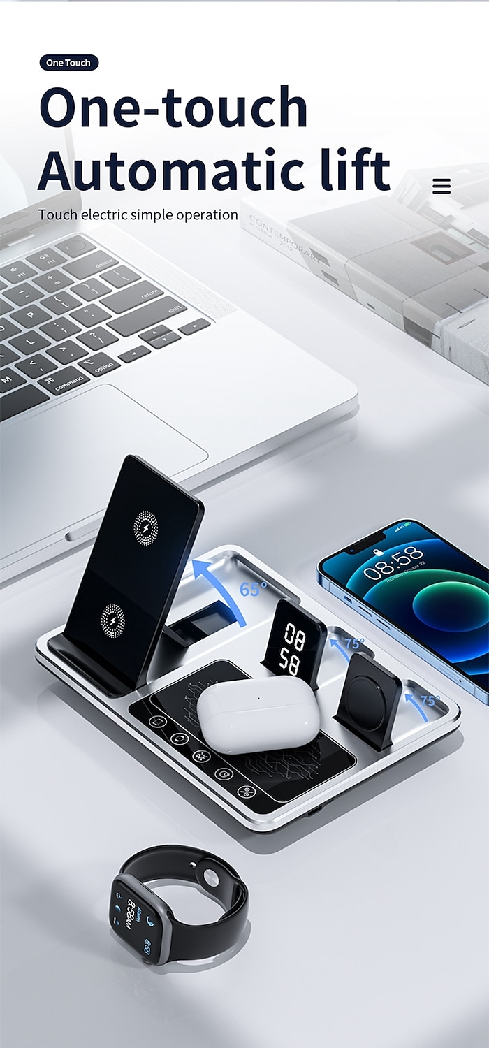Wireless Charger 30W Output Power Wireless Charging Station Foldable Charging Station CE Certified Fast Wireless Charging MagSafe 4 in 1 For Compatible with any wireless charging enabled devices 2025 - $65.99 –P8