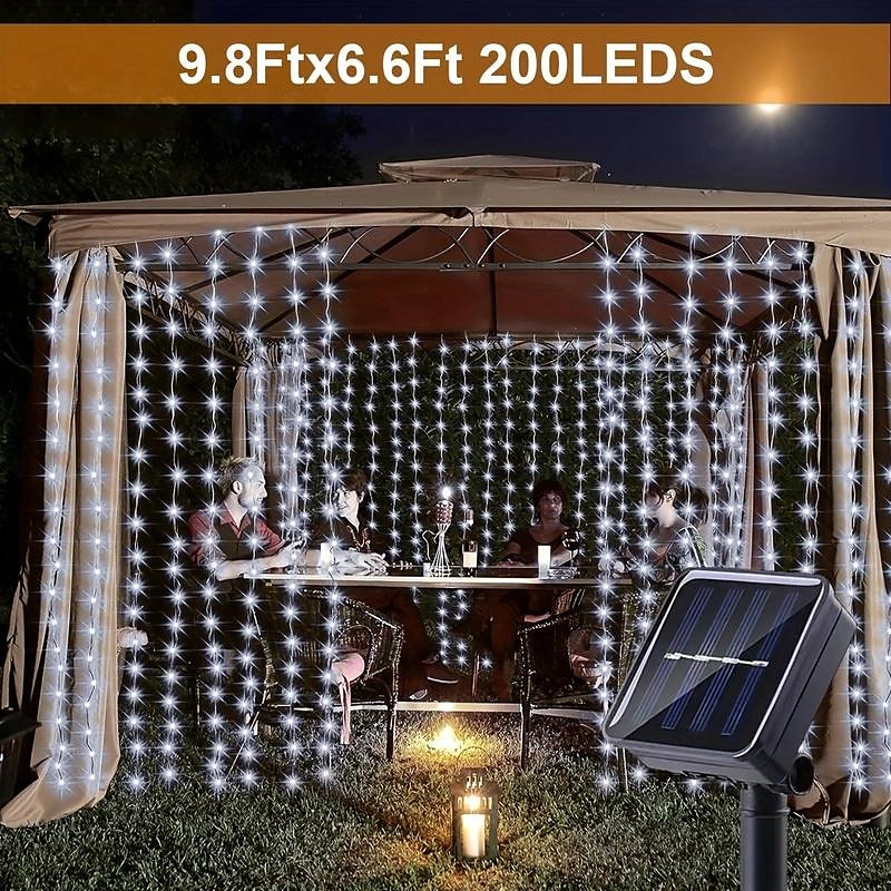 1pc Curtain Light Solar Waterproof Waterfall Fairy Tale Light String, Window Indoor Light for Wedding, Party, Christmas Decorative Light 2026 - $11.99 –P15