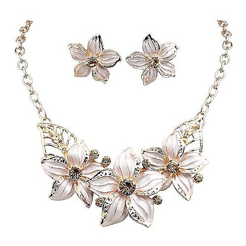 Sieradenset Ketting / Oorbellen For Dames Synthetische Diamant Feest Bruiloft Casual Legering Bloem Gouden / Dagelijks 2025 - $5.49 –P1