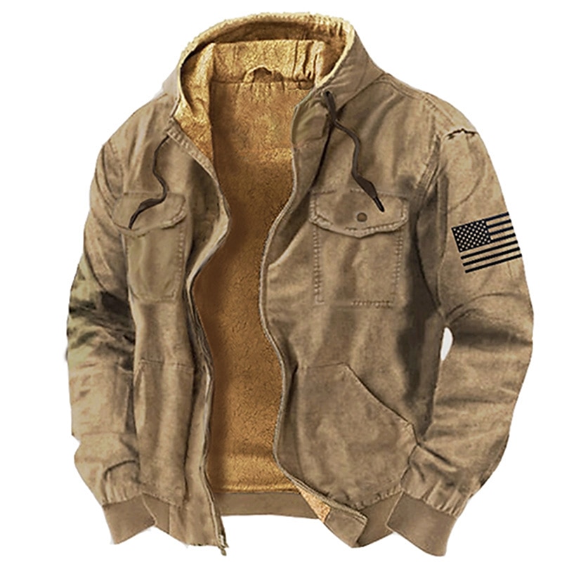 Men's Graphic Prints National Flag Hoodie Hoodies Sweatshirt Zip Hoodie Long Sleeve Hooded Sweatshirt Hooded Daily 3D Print Holiday Vacation Going out Blue Brown Multi Pocket Fleece Winter Designer 2025 - $40.99 –P5
