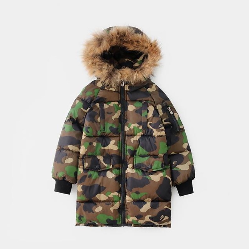 Barn Pojkar Ner Hoodiejacka Ytterkläder Pufferjacka för barn Ensfärgat Långärmad Dragkedja Täcka Ledigt Bomull Förtjusande Dagligen Svart Armégrön Vår Höst 7-13 år 2025 - $44.99 –P4