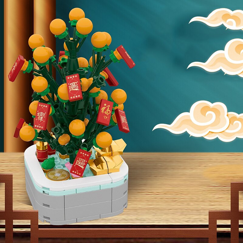 2025年 オレンジツリー新年チャイナシックギフト鉢植え子供 DIY 組み立てられた小さな粒子ビルディングブロックのおもちゃ  コレクション – $21.99 –P4
