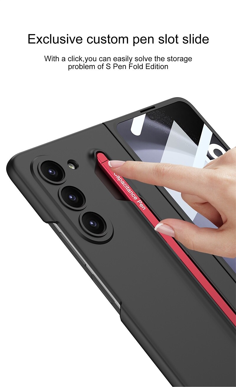 Phone Case For Samsung Galaxy Z Fold 5 Flip Cover Pencil Holder Full Body Protective with S Pen PC 2025 - $37.99 –P2